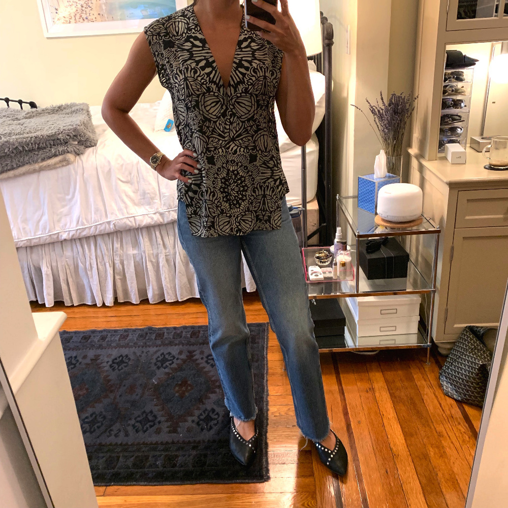 Helmut Lang Sleevless Print Top Sz P